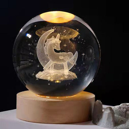 Veilleuse boule de cristal rougeoyante