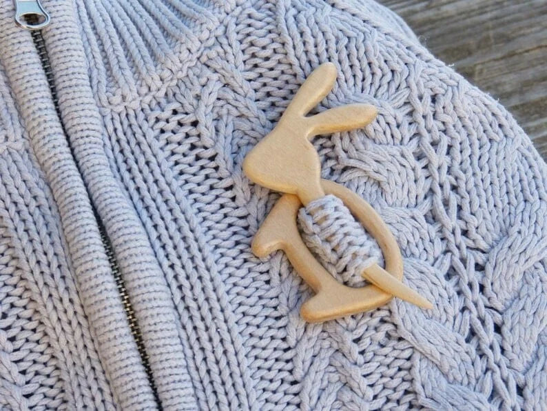 🔥Broche Broche avec Motif Animal en Bois