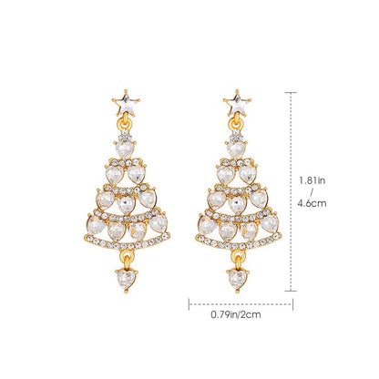 Boucles d'oreilles sapin de Noël scintillantes