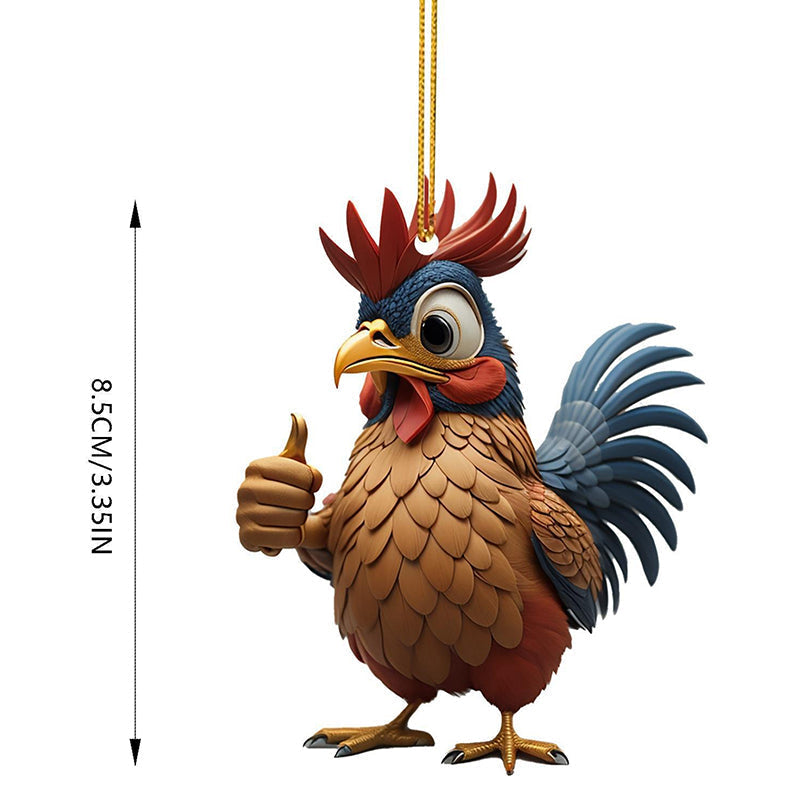 Ornements décoratifs de coq de dessin animé