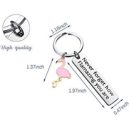 Porte-clés Flamant Rose Motivant