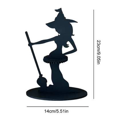 Ornement de porte-serviettes en bois de sorcière d'Halloween