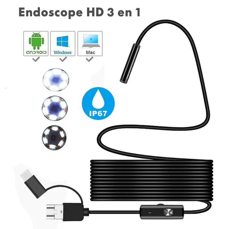 🔥Caméra d'Endoscope WiFi Semi-rigide à Mise au Point Automatique