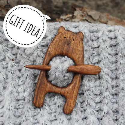 🔥Broche Broche avec Motif Animal en Bois