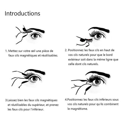Faux Cils Magnétiques et Réutilisables (8 Pcs)