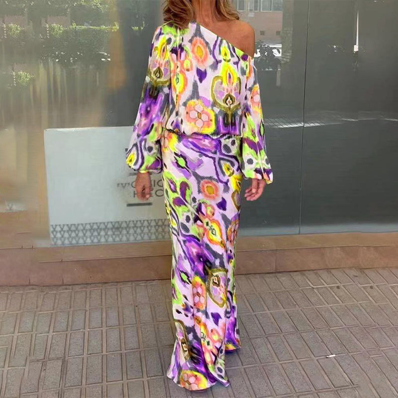 🔥 Spécial été 🔥Ensemble de Robes Asymétriques au Motif Abstrait