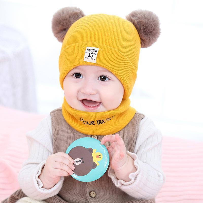 Chapeau et Écharpe Chaud Hiver Pour Bébés