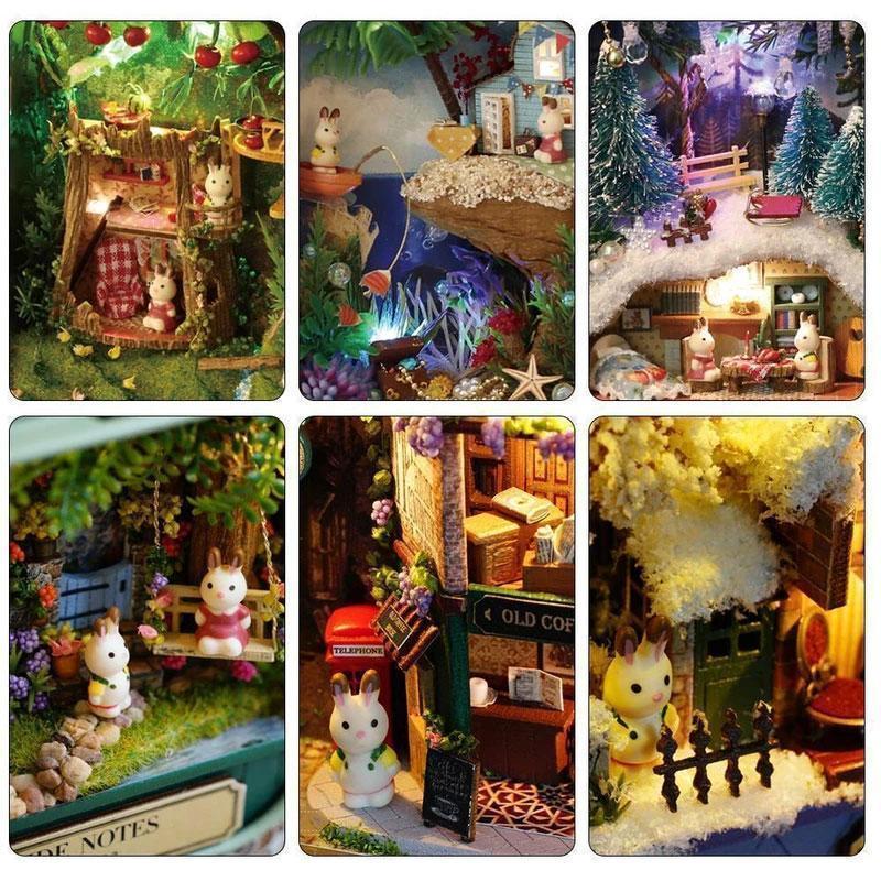 🔥Maison de poupée miniature 3D avec des jouets de bricolage légers