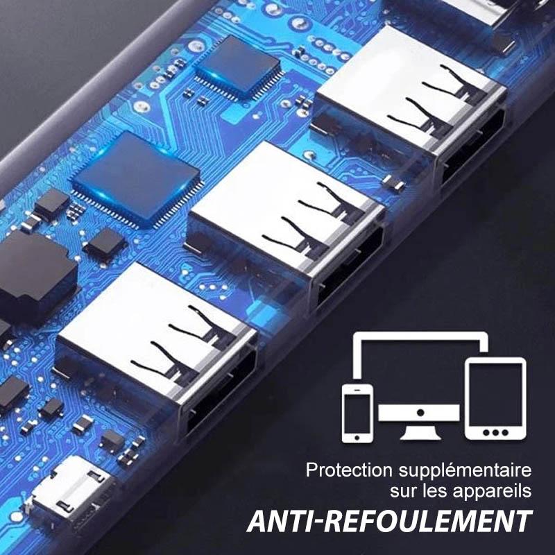 ✔️Concentrateur USB Haute Vitesse à Plusieurs Ports avec Interrupteurs Indépendants