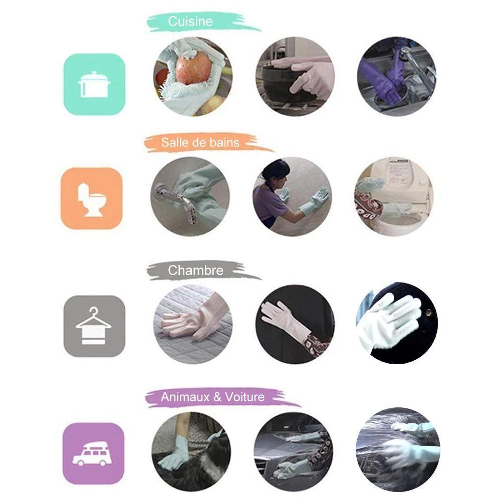 Gants De Lave-Vaisselle En Silicone