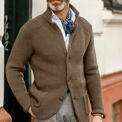 Manteau en Tricot à Col Montant pour Hommes