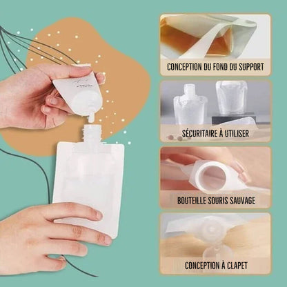 Sac d'emballage de distribution de fluide de voyage portable(10 Pcs）