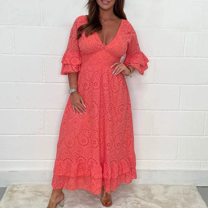 🎉Spécial été🎉Robe brodée ample à taille haute