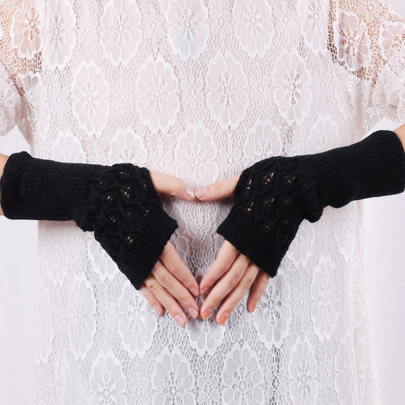 Réchauffeurs Tricot Mittens Demi-Doigt Gants