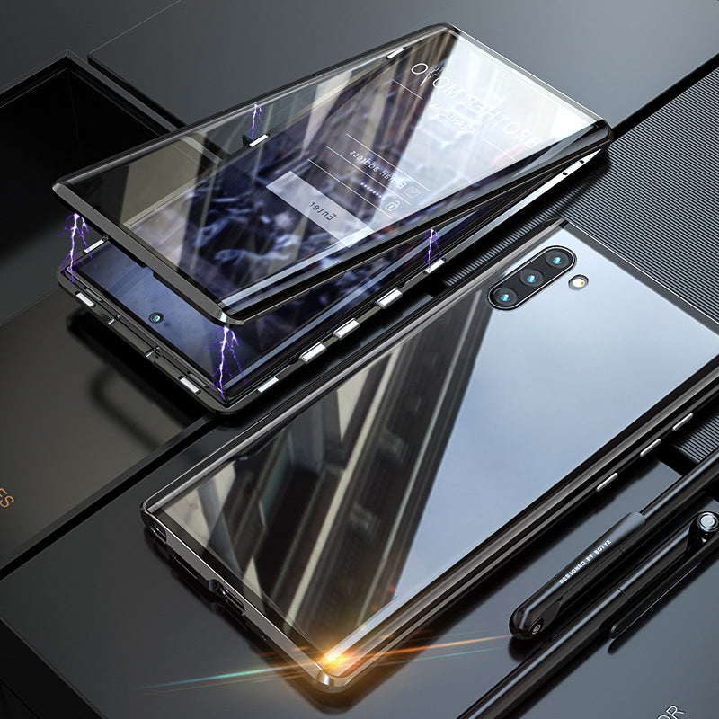Étui de téléphone double face en verre trempé magnétique Samsung