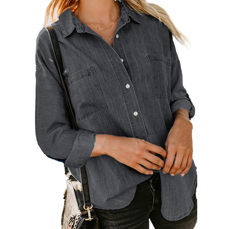 Chemise en jean à manches longues