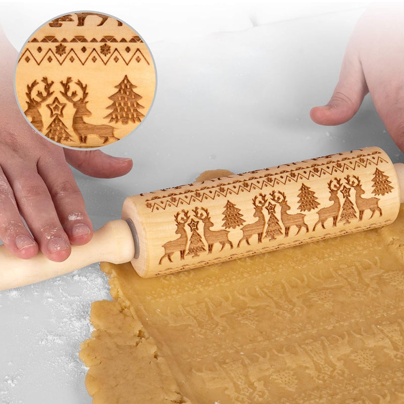 Épingles à rouler en bois de Noël