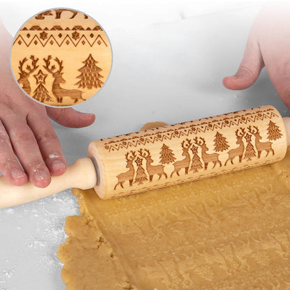 Épingles à rouler en bois de Noël