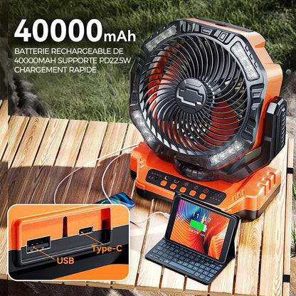 Ventilateur LED de Camping avec Lumière