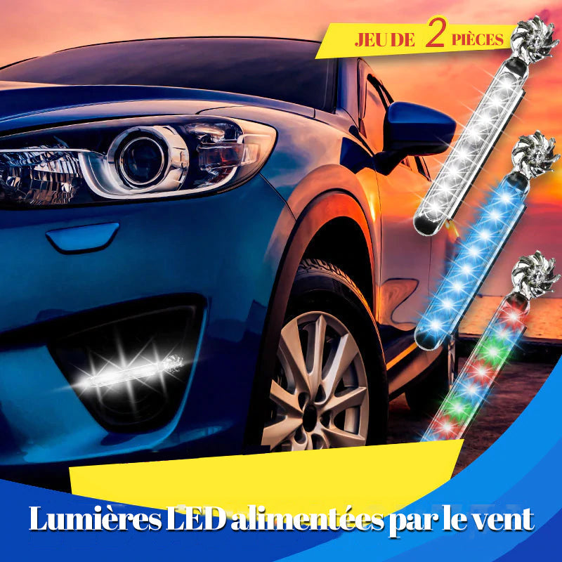 Lumières de voiture à LED alimentées par le vent (2pcs)