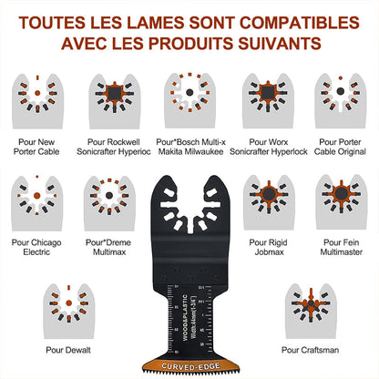Lames d'outils oscillants à bord incurvé (20 PCS)