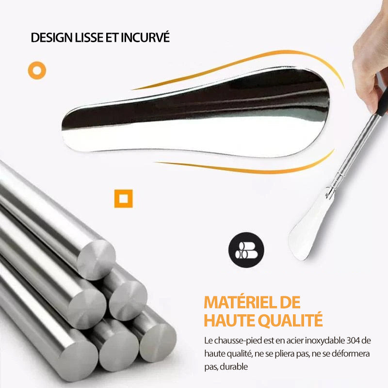 🏠Chausse-pied rétractable en acier inoxydable