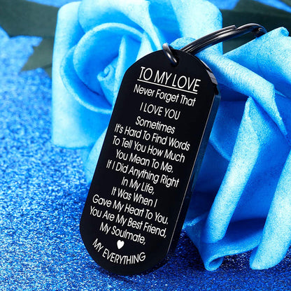TO MY LOVE - Porte-clés motivant en acier inoxydable