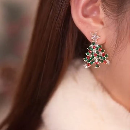 Boucles D'oreilles Tiges Sapin De Noël