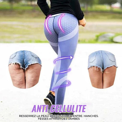 Pantalon de yoga imprimé géométrique taille haute
