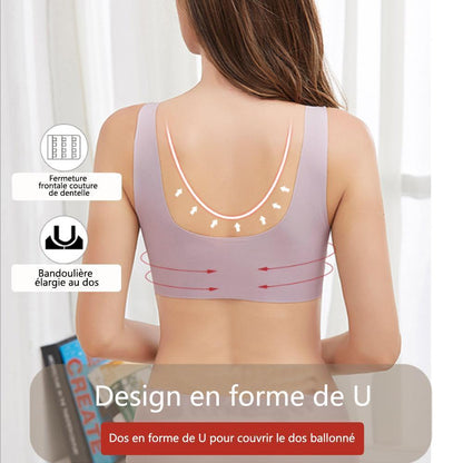 Soutien-Gorge Respirant Extra-Élastique Fermeture Frontale Sans Anneau en Acier