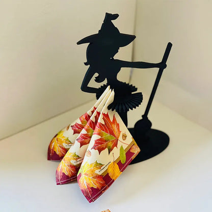 Ornement de porte-serviettes en bois de sorcière d'Halloween