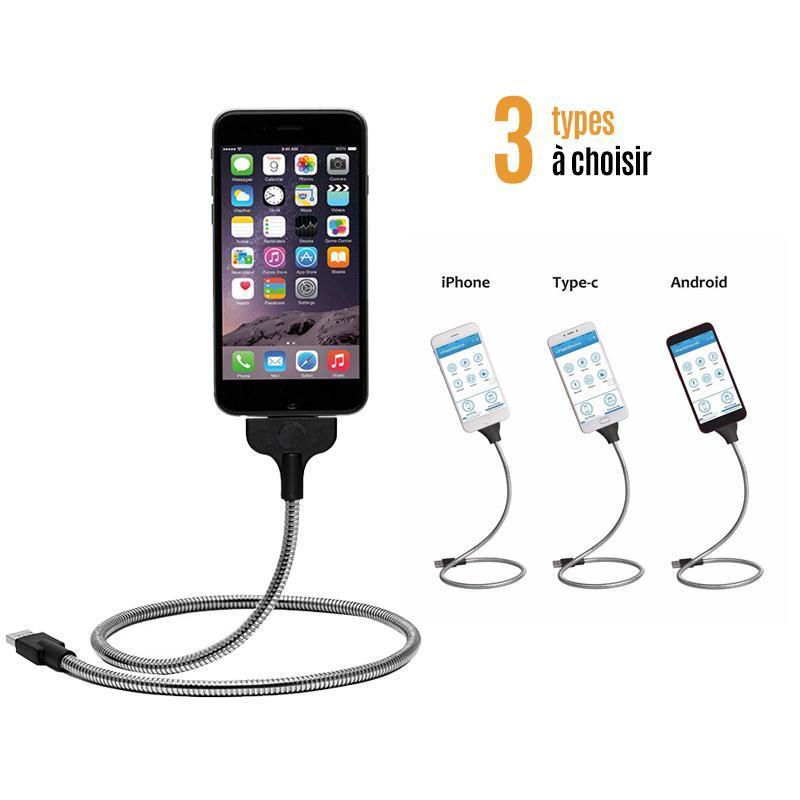 Câble de données de Chargement de Paume variée pour Apple, Android, Type-c