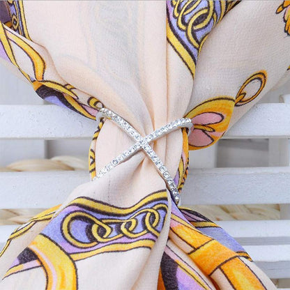 Anneau de Boucle D'écharpe Strass Incrusté