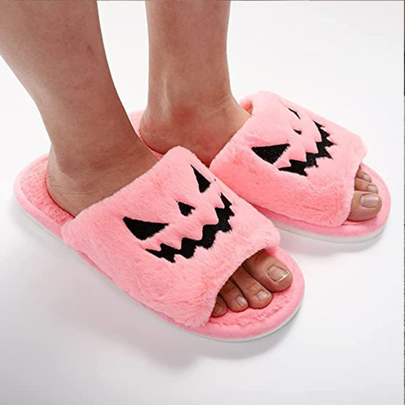 Chaussons d'Halloween Visage de Citrouille