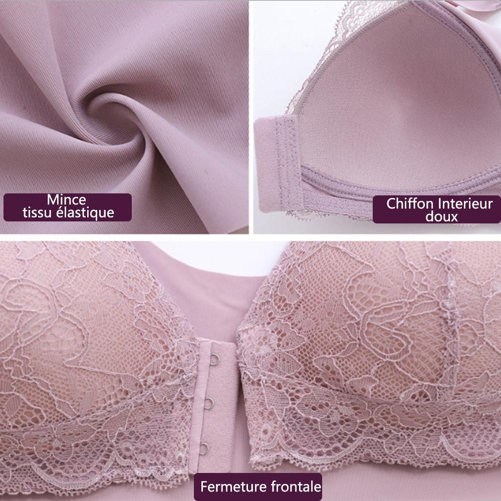 Soutien-Gorge Respirant Extra-Élastique Fermeture Frontale Sans Anneau en Acier