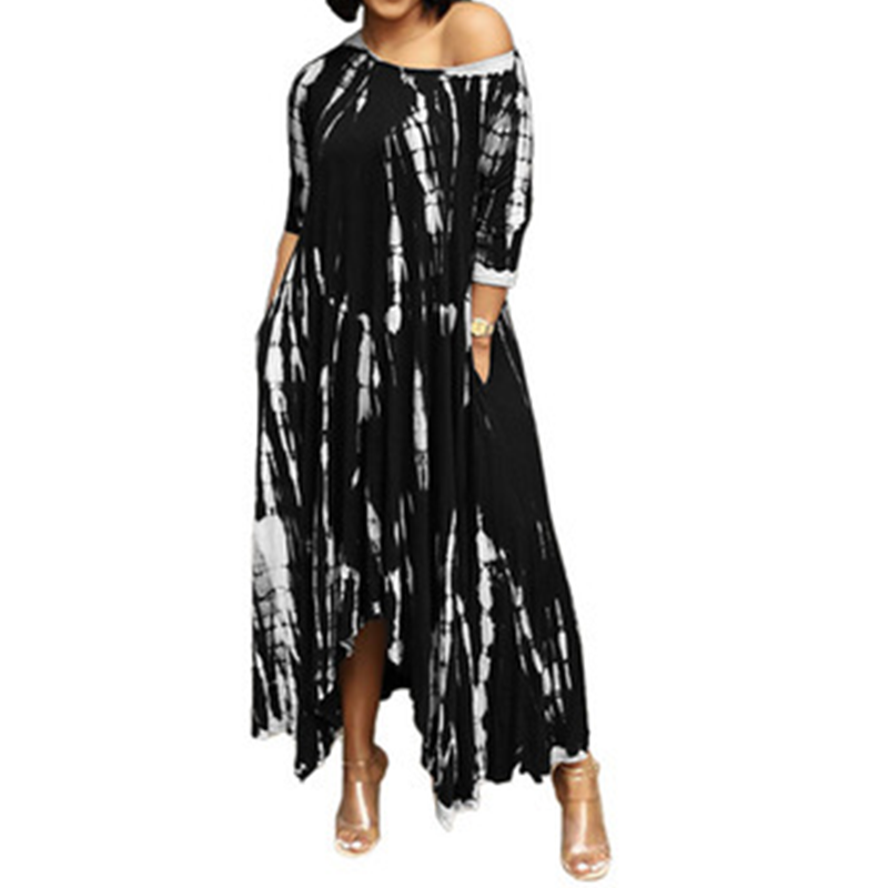 Robe irrégulière à imprimé tie-dye