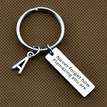 Porte-clés inspirant en acier inoxydable