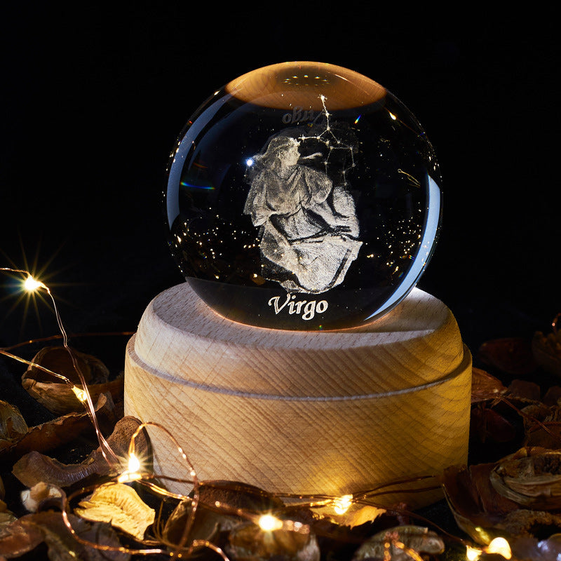 Veilleuse boule de cristal rougeoyante