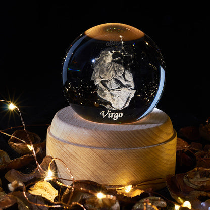 Veilleuse boule de cristal rougeoyante