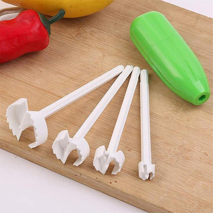 Kit d'Ustensile à Évider Noyau Végétal, 4 têtes