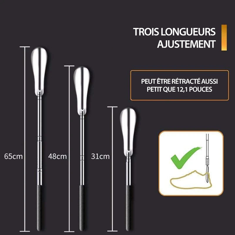 🏠Chausse-pied rétractable en acier inoxydable