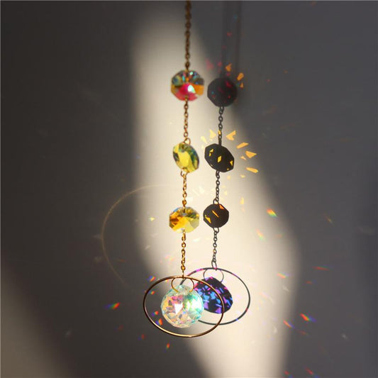 Prisme de Boule de Cristal Multicolore Capteur de Soleil