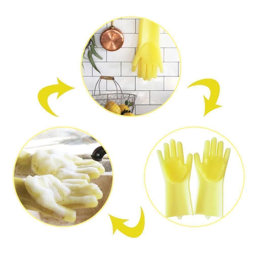 Gants De Lave-Vaisselle En Silicone