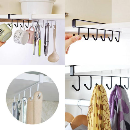 Support à Crochets Multifonctionnel sous Armoire
