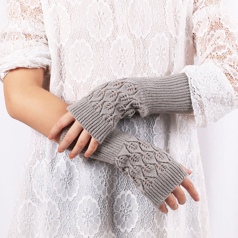 Réchauffeurs Tricot Mittens Demi-Doigt Gants