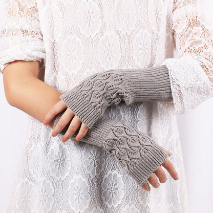 Réchauffeurs Tricot Mittens Demi-Doigt Gants