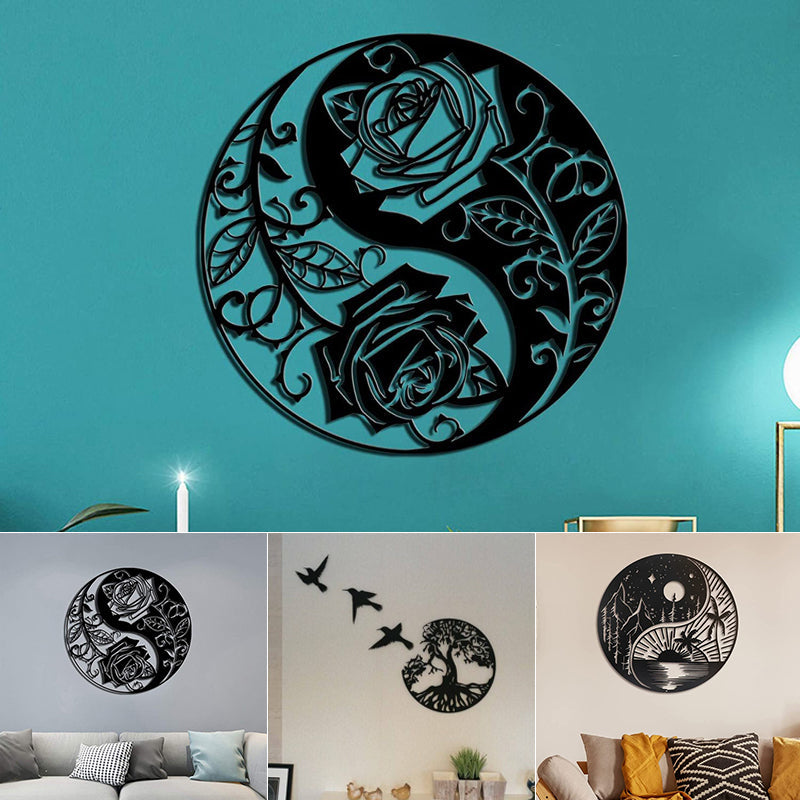 ✨Décoration Murale en Métal Arbre de Vie et 3 Oiseaux à Suspendre