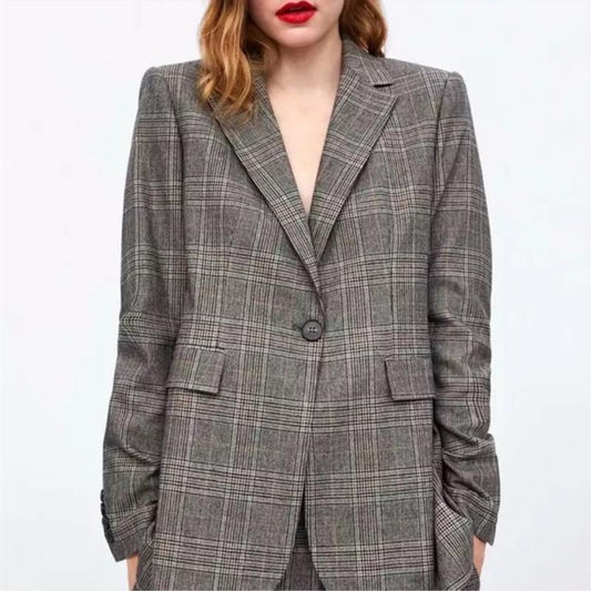 Veste de costume décontractée Blazer à carreaux