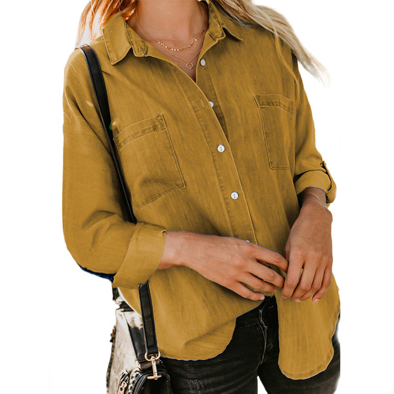 Chemise en jean à manches longues
