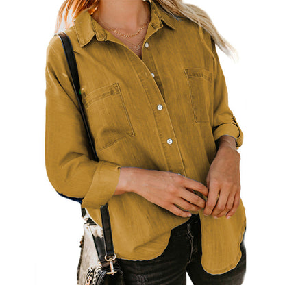 Chemise en jean à manches longues